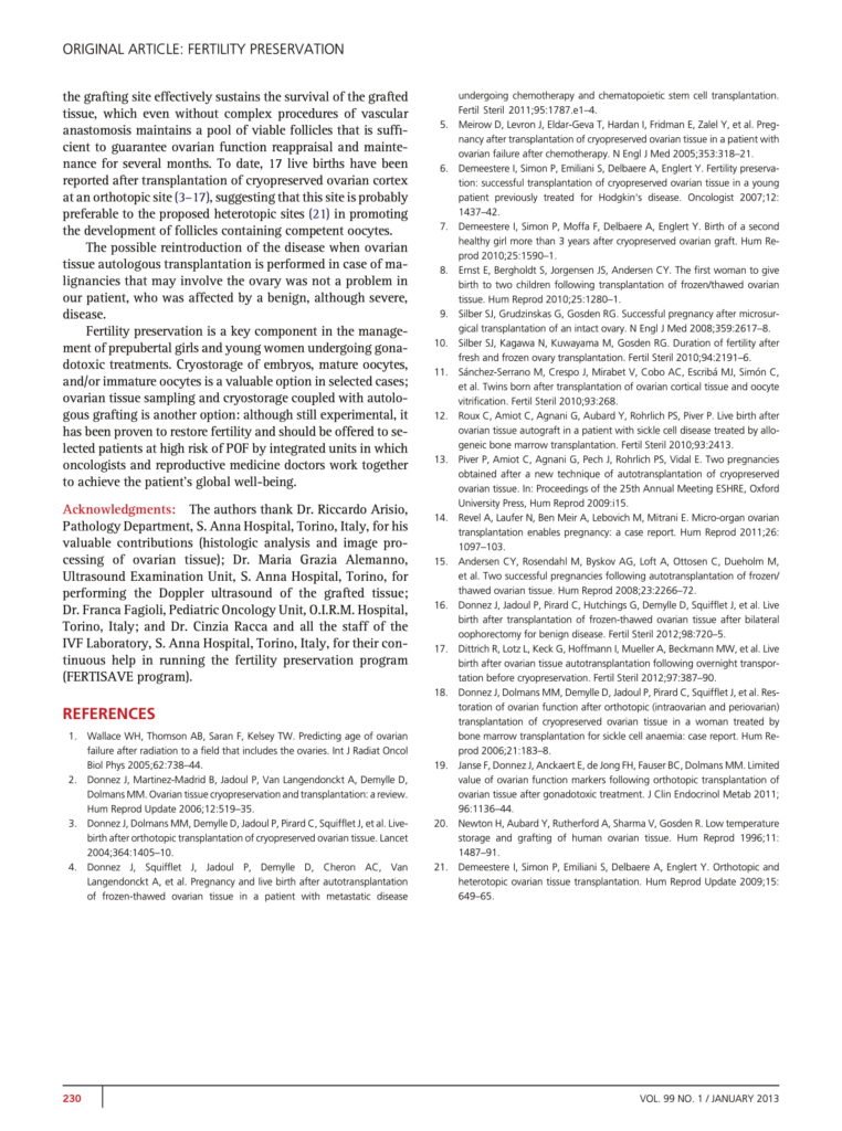 Livebirth after orthotopic transplantation of cryopreserved ovarian ...